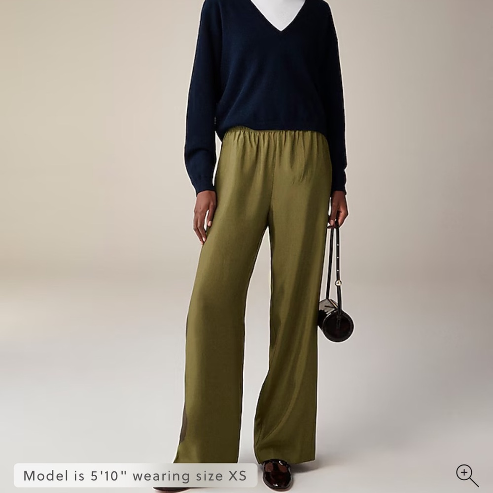 J. Crew Stratus Green frosty olive Wide Leg Pants